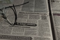 newspaper with just text