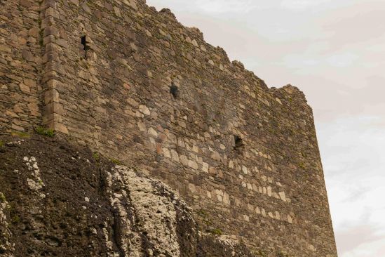 The massive castle walls at Dunstaffnage castle near Oban, Scotland