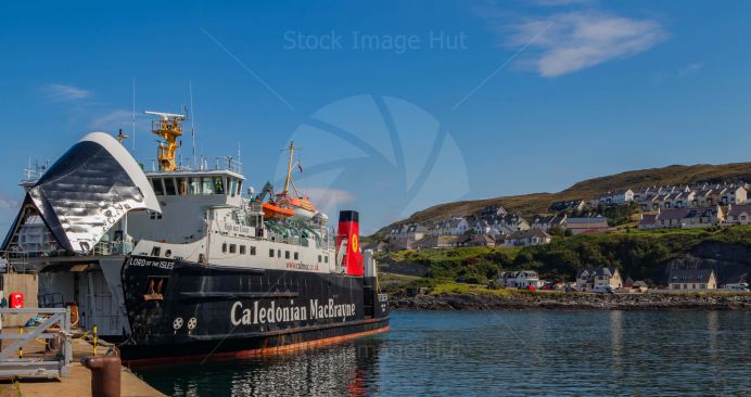 Ferry boarding ready for Skye, Scotland on a beautiful summer day