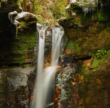 Icy waterfall in the middle of winter