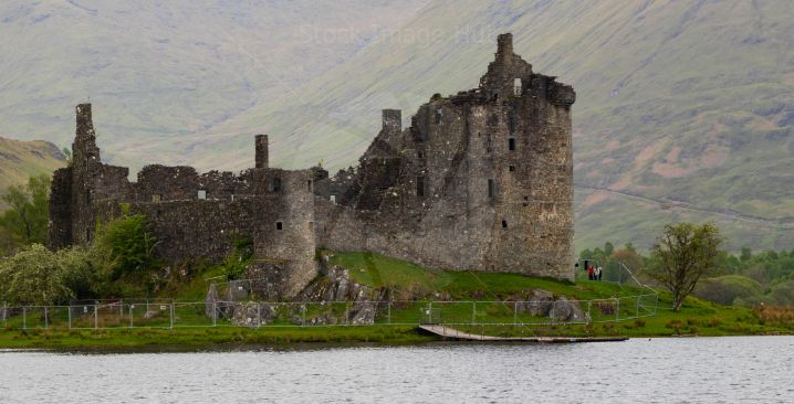 The ruins of Kilchurn castle at loch awe Scotland