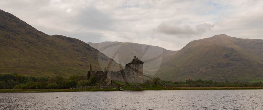 Kilchurn castle sits at the northern end of loch awe in Scotland