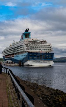 Large cruise ship docked at port - the Marella Explorer 2