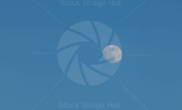 Beautiful full moon on a summer morning