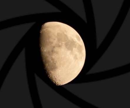 Moon on a very dark night