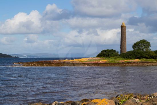 Pencil Monument situated in seaside town of Largs, Scotland