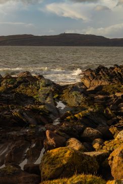 Looking out to sea as sun starts to set