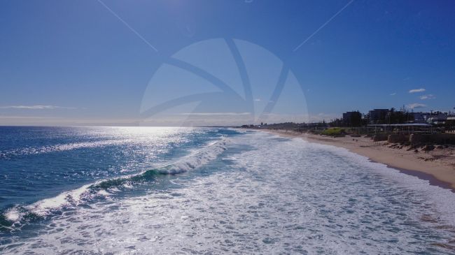 Looking across Scarborough beach in Western Australia on a beautiful sunny day