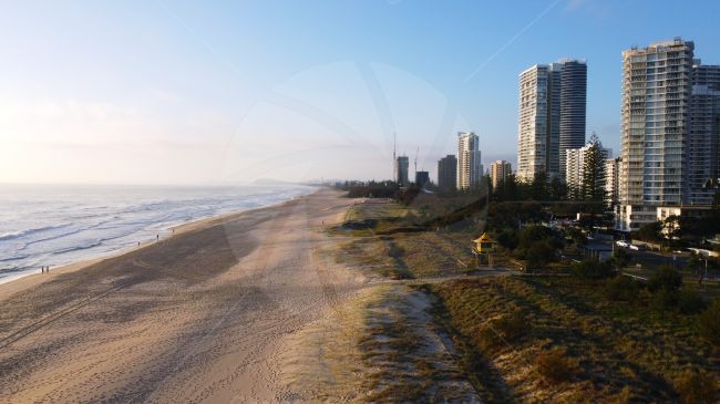 Surfers beach in Queensland Australia