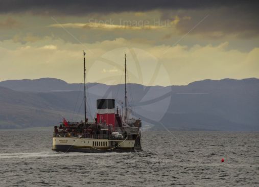 The last passenger carrying paddle steamer in the World, the Waverley, heading out to sea image